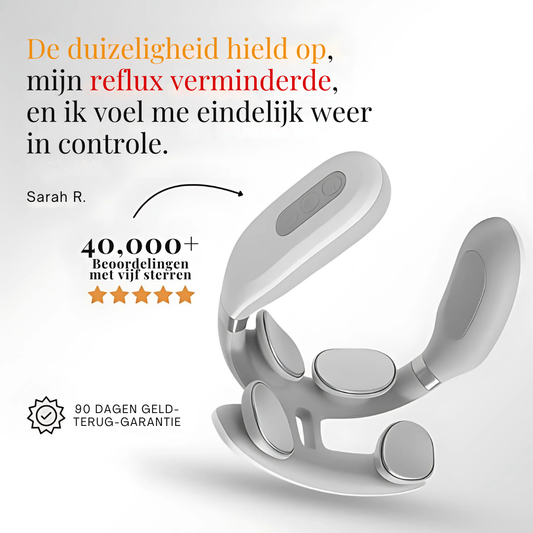 Vitality MagicPro 2.0 is een slank, draagbaar apparaat voor nektherapie dat EMS (elektrische spierstimulatie), warmtetherapie en vibratiemodi biedt om chronische nekpijn, tech neck, migraine en spanning op de nervus vagus te verlichten. Met 16 EMS-niveaus, 6 massagemodi en een flexibel, huidvriendelijk ontwerp is het apparaat draagbaar, oplaadbaar en perfect voor thuis, op kantoor of op reis. Het is een medicijnvrije, niet-invasieve oplossing voor dagelijkse nekverlichting.