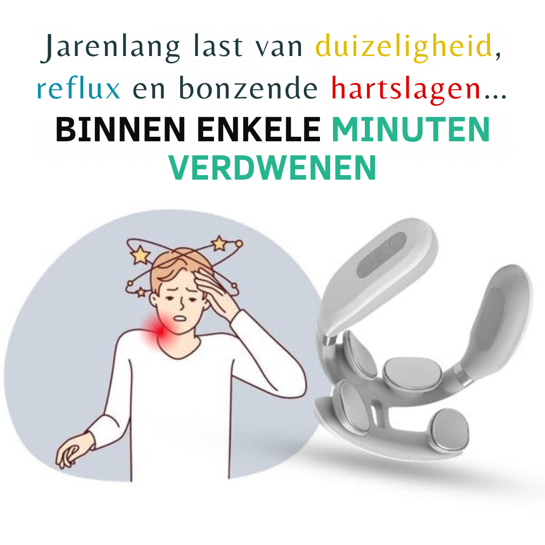 Vitality MagicPro 2.0 is een slank, draagbaar apparaat voor nektherapie dat EMS (elektrische spierstimulatie), warmtetherapie en vibratiemodi biedt om chronische nekpijn, tech neck, migraine en spanning op de nervus vagus te verlichten. Met 16 EMS-niveaus, 6 massagemodi en een flexibel, huidvriendelijk ontwerp is het apparaat draagbaar, oplaadbaar en perfect voor thuis, op kantoor of op reis. Het is een medicijnvrije, niet-invasieve oplossing voor dagelijkse nekverlichting.