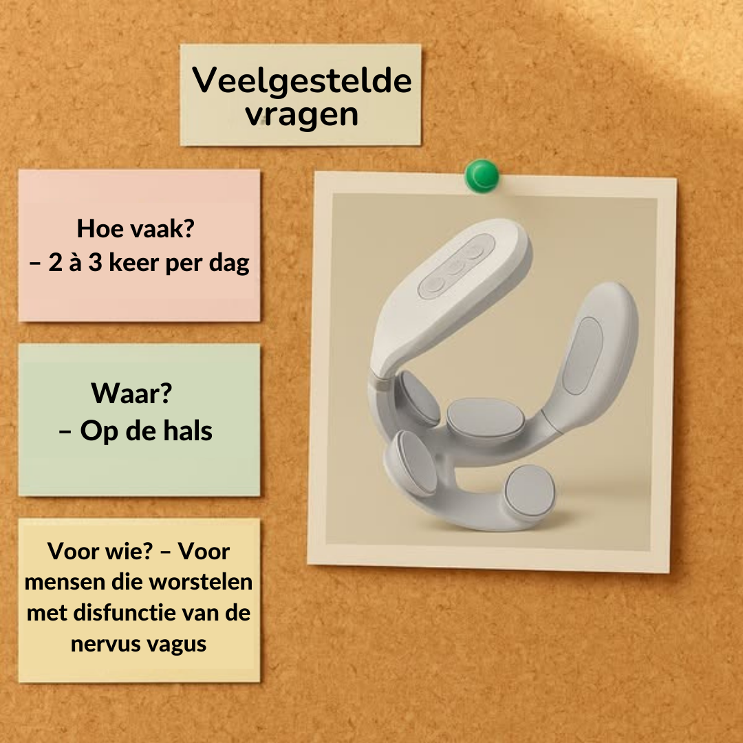 Vitality MagicPro 2.0 is een slank, draagbaar apparaat voor nektherapie dat EMS (elektrische spierstimulatie), warmtetherapie en vibratiemodi biedt om chronische nekpijn, tech neck, migraine en spanning op de nervus vagus te verlichten. Met 16 EMS-niveaus, 6 massagemodi en een flexibel, huidvriendelijk ontwerp is het apparaat draagbaar, oplaadbaar en perfect voor thuis, op kantoor of op reis. Het is een medicijnvrije, niet-invasieve oplossing voor dagelijkse nekverlichting.