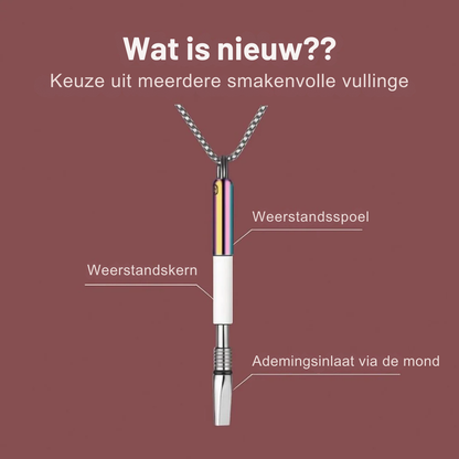 BreatheBetter etherische olie ketting – natuurlijk hulpmiddel tegen onbedwingbare trek. Deze stijlvolle ketting verspreidt kalmerende geuren van pure etherische oliën die helpen bij het verminderen van verlangens, ondersteunen rust en mentale helderheid. Ideaal bij stoppen met roken, emotie-eten of stress. Versterkt gezonde gewoontes en bevordert innerlijke balans met natuurlijke aromatherapie.