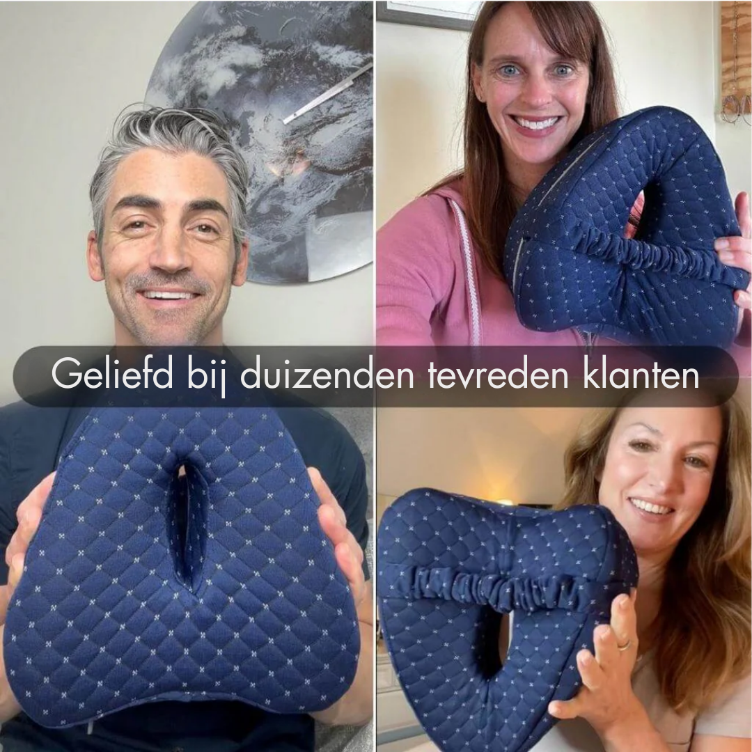 SmoothSpine™-uitlijnkussen ontworpen om heup-, rug- en heuppijn te verlichten door uw wervelkolom tijdens de slaap goed uitgelijnd te houden. Deze ergonomische wig is gemaakt van eersteklas traagschuim en past tussen de dijen met een zachte, ademende, machinewasbare hoes en een verstelbare riem om uitglijden te voorkomen. Ideaal voor zijslapers, herstel na een operatie en iedereen die op zoek is naar pijnvrije, rustgevende nachten met verbeterd comfort en ondersteuning.