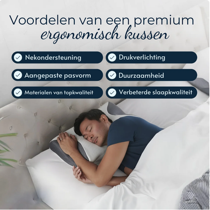 Het Ornatera Premium Relief-kussen heeft een ergonomisch ontwerp in de vorm van een vlinder dat uw nek, schouders en wervelkolom ondersteunt om ochtendpijn, stijfheid en hoofdpijn te verminderen. Het is gemaakt van traagschuim met een hoge dichtheid en heeft een ademende, wasbare hoes. Het biedt langdurig comfort voor mensen die op hun rug, zij of buik slapen. Dit kussen is ideaal voor het verbeteren van de slaapkwaliteit en houding en is perfect voor iedereen die op zoek is naar pijnverlichting en herstell
